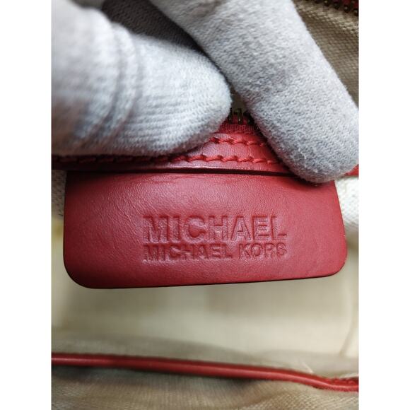 Michael Kors Santorini Straw Corn Husk Leather Trim Turn Lock Tote Shoulder Bag - Picture 12 of 16